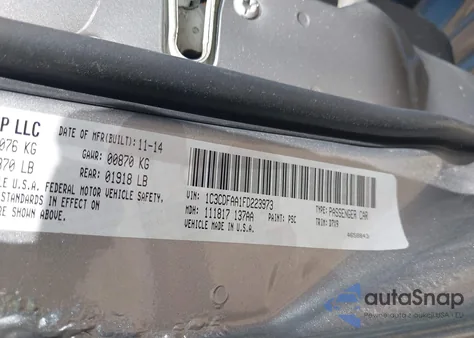 2015 Dodge Dart Se z USA, uszkodzony, nr VIN 1C3CDFAA1FD223973